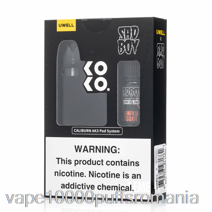 Vape Romania Kit Uwell X Dv Caliburn Ak3 + 50mg Sare Nic [negru] Sadboy - Cookie Cu Dovleac